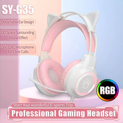 SY-G35 Wired Over-Ear Gaming Headphones Noise Reduction Portable Waterproof