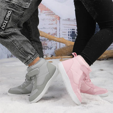 Winter Children Shoes Plush Waterproof Fabric Casual Non-Slip Boys Girls Shoes Rubber
