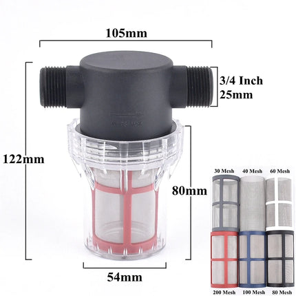 1/2" 3/4" 1" Garden Watering Irrigation Filter Aquarium Water Pump Inlet Water 30-200 Mesh