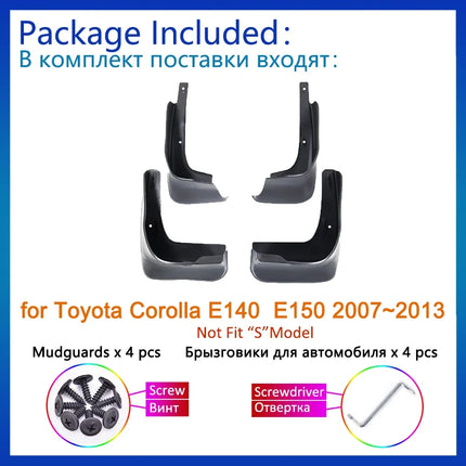 4x Mudflap for Toyota Corolla E140  E150 2007~2013 Accessories 2008 2009 2010 2011 2012 MudGuards Splash Guards Mud Flaps Fender