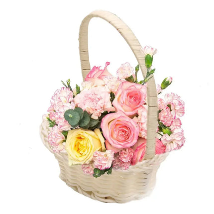 Rattan Basket With Handle Handheld Woven Basket Woven Mini Hand-Carried Basket Rattan Woven Small Flower Basket For Wedding