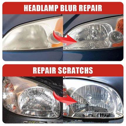 Car Headlight Restoration Polishing Kit - Scratch Remover & Oxidation Cleaner Repair Paste for Headlamp Assembly