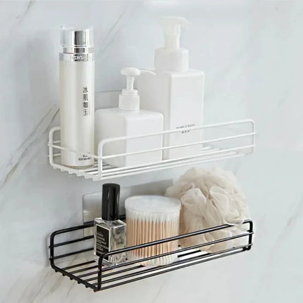 Wall Mounted Bathroom Shelf Corner Storage Iron Shower Drain Basket Cosmetic Rack Shampoo