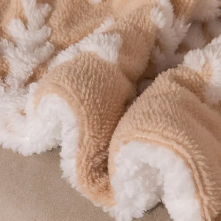 Winter Warm Fleece Lamb Wool Blanket for Bed Sofa Vintage Scottish Grid Throw Blanket