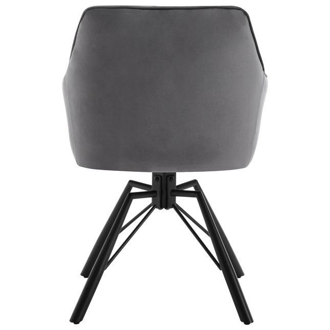 2PCS/SET Swivel Dining Chairs Velvet Living Room Ergonomic Leisure Chair Upholstered Lounge Kitchen Chair with Armrests