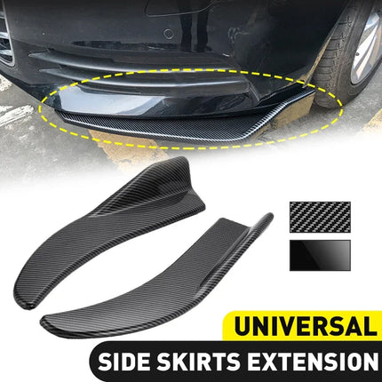 1 Pair Universal Black/Car Carbon Fiber Screen Car Bumper Spoiler Front Lip Anti-Collision For BMW Mercedes-Benz Toyota Audi