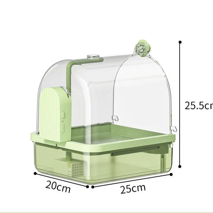 Clear Hanging Bird Bath Automatic Water Circulation Bath Shower For Bird Easy to clean Space Saving Design Bird Cage Accessory