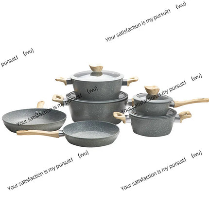 marble non-stick frying pan milk pan soup pot household pot set induction cooker