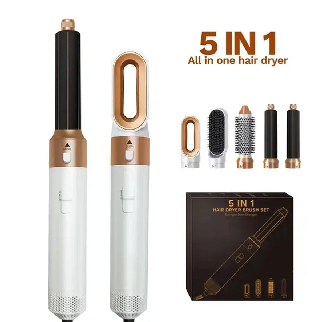 Hair Dryer 5-In-1 Electric Hair Comb Negative Ion Straight Curler Brush