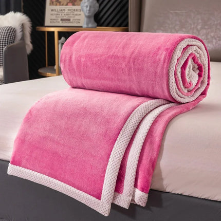 Double-Sided Thick Milk Velvet Blanket Soft Naked Sleep Flannel Quilt for All Seasons