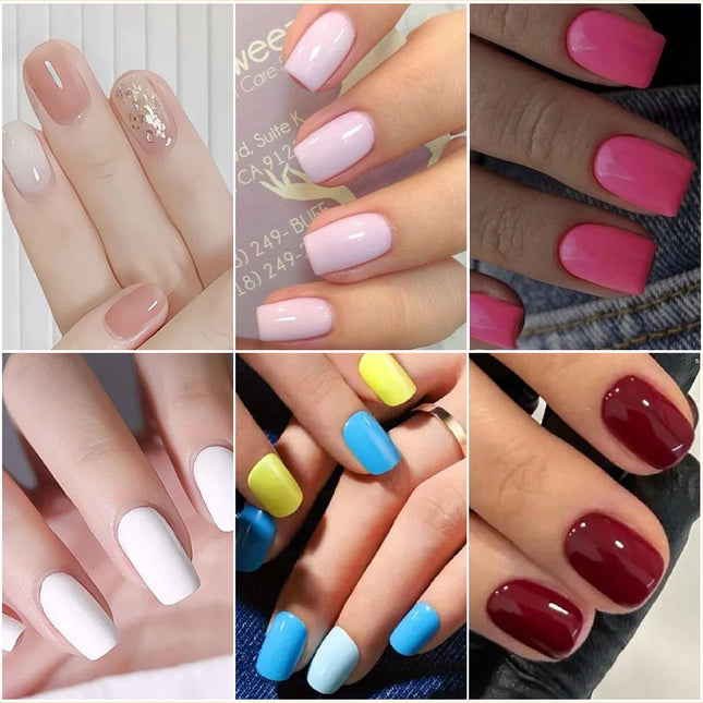 576pcs/Box Colorful Fake Nails Black Red Design