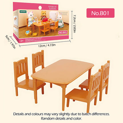 Dollhouse Furniture Montessori Miniature Doll House Kitchen Bedroom Bathroom Accessories For Girl Gifts