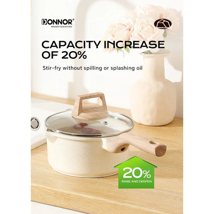DONNOR 2.1QT kitchen Sauce Pan with Lid Nonstick Saucepan Non Stick Sauce Pots Cooking Pot