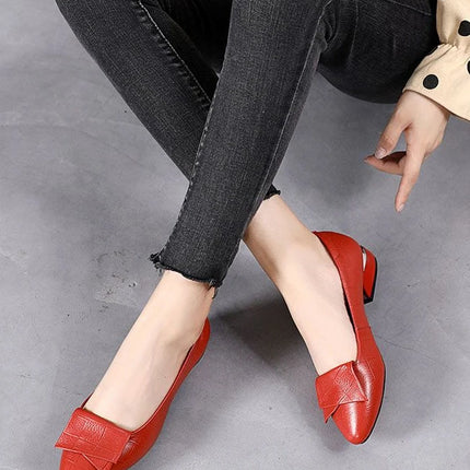Woman Pumps Formal Low Heel Elegant Red Shoes For Women Moccasins Pointed Toe Y2k Premium Offer High Quality Social On E A