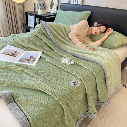 Category A Knitting Velvet Warm Autumn Winter Blanket Soft Warmth Sofa Blankets for Thorw Comfortable Breathable Knitted Blanket