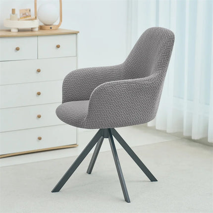 1/2/4/6pcs Elastic High Arm Dining Chair Covers Jacquard Office Chair Cover .