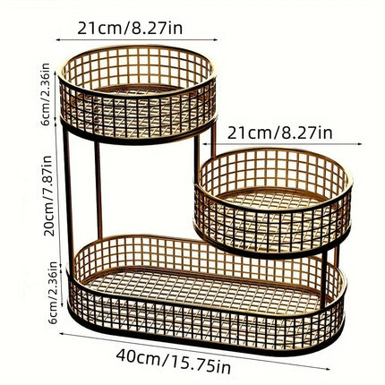 Multi Layer Kitchen Organizer Fruit Vegetable Shelf Bathroom Makeup Storage Desktop Dim Sum Storage Basket Kitchen Accessories