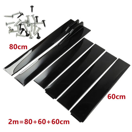 2M/2.2M Car Universal Side Skirts Extension Rocker Panels Lip Splitters 6PCS Side Spoiler For Civic Benz BMW ABS Car Accessories