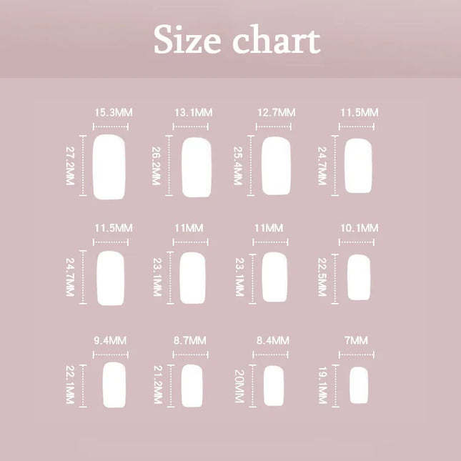 Simple White French Wearable Long Square Fake Nails Full Cover
