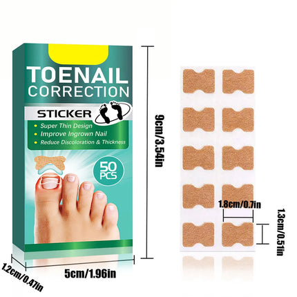 Ingrown Toenail Correction Stickers Hands And Feet Soft Nail Inlaid Nail Thickening Bright Nail Furrow Gray Nail Care Patch 50pc