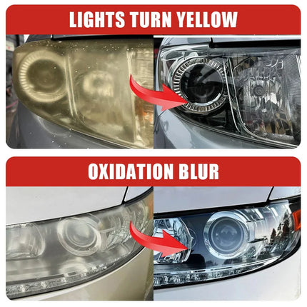 Car Headlight Restoration Polishing Kit - Scratch Remover & Oxidation Cleaner Repair Paste for Headlamp Assembly