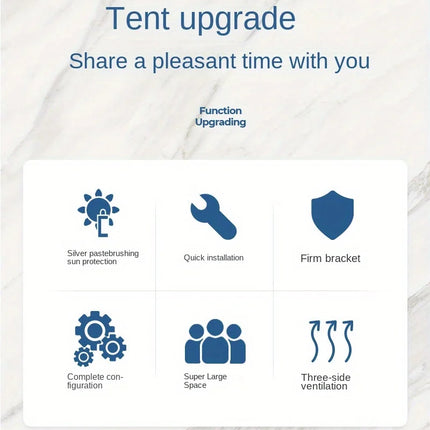 Beach tent sun and rain protection, quick opening construction, three ventilated and spacious outdoor camping tents