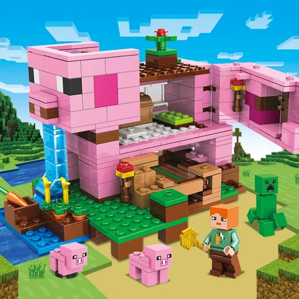 Village Farm Cave Mine Alex Zombie Action Figures Building Blocks Toys Gift for Children