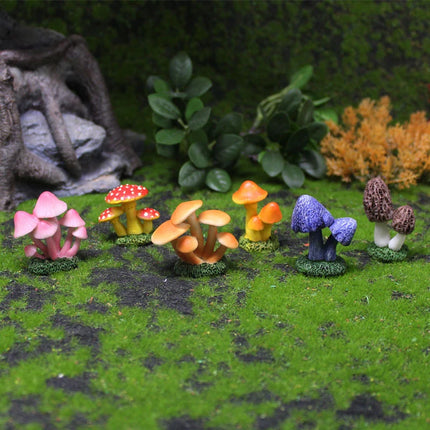 6pcs Miniature Simulation Mushroom Model, Home Décor Crafts, Fairy Garden, Mini Landscape,
