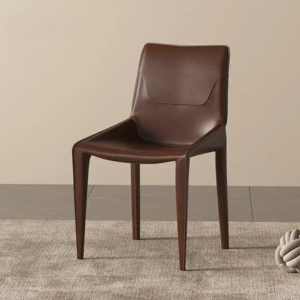 Leather Meeting Sedentary Dining Chair Luxury Backrest Comfortable Simple Dining Chair Hotel Restaurant Cadeiras Home Furniture