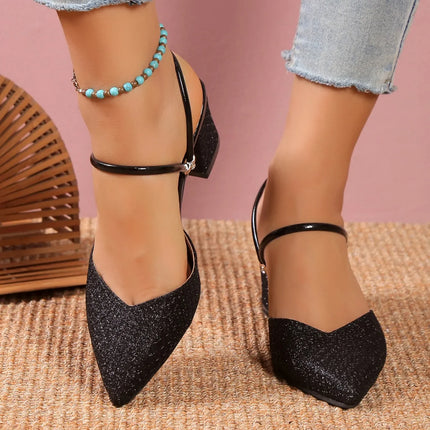 Low Heels Sandals Woman Summer Fashion High Heels Shallow Women Designer Sandals Luxury Shoes for Women Wedding Party Shoes