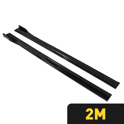 Universal 8PCS 2m/2.18m Side Skirt Extension Rocker Plate Lip Separator Bumper For BMW Mercedes-Benz Toyota Audi Nissan Honda