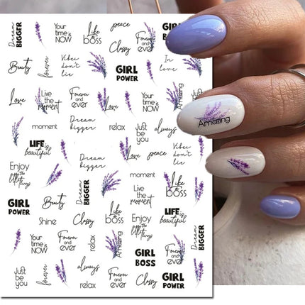 3d Nail Art Decals Elegant White RoyalBlue Roses Flowers