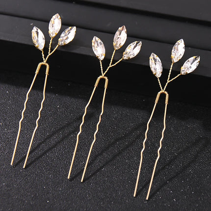 Fashion Crystal Pearl Rhinestone Hairpins Stick Hair Clip For Women Bridal Hair Accessories Party Wedding Hair Clips Jewelry