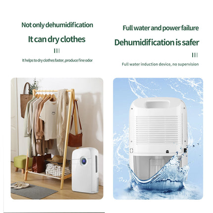 Dehumidifier with Drain Hose 2.5L Water Tank Moisture Absorber for Kitchen Bedroom Bathroom