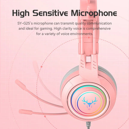 G25 Wired Gaming Headphones Noise Reduction Over-Ear Portable Audio Waterproof Plastic Material for Gaming Comfort