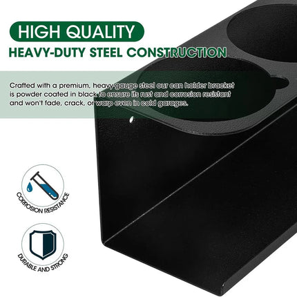 Five Cans Wall-Mounted Steel Aerosol Spray Can Holder Rack Organizer for Garage and Workspace