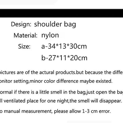 New Ladies Tote Bag Fashion Nylon Waterproof Casual Shoulder Mummy Bag Large Capacity Women's Messenger Handbags