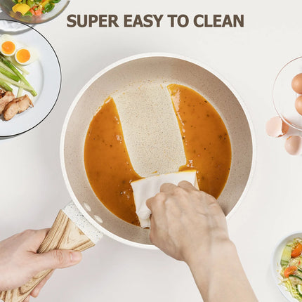 MICHELANGELO 3Pcs/set StickPot Home Non Stick Granite Coated Pan with Anti-Scald Handle Induction Cooker