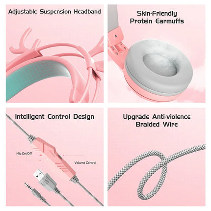 G25 Wired Gaming Headphones Noise Reduction Over-Ear Portable Audio Waterproof Plastic Material for Gaming Comfort