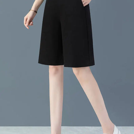 Office Lady All Season New All-match Woman Wide Leg Pants Oversize 6XL High Waist Elastic Solid Korean Fashion Straight Trousers