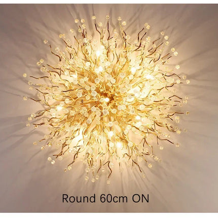 Gold ceiling light chandelier modern hotel bedroom dining room living room home interior glossy Led luxury chandelier