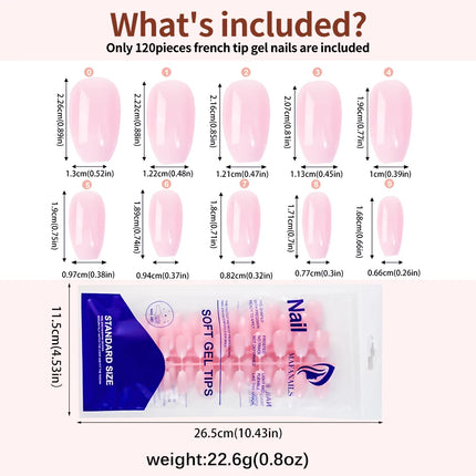 120pcs Pink Ombre Medium Coffin Press On Nails