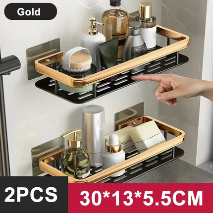 Bathroom Shelf Kitchen Storage Organizer Aluminum Alloy Shampoo Rack Shower