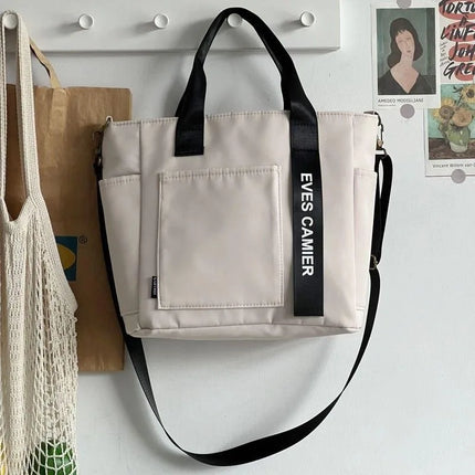New Casual Tote Large Capacity Shoulder Bag Nylon Waterproof Canvas Handbag Simple Fashion Messenger Bags For Schoolgirl