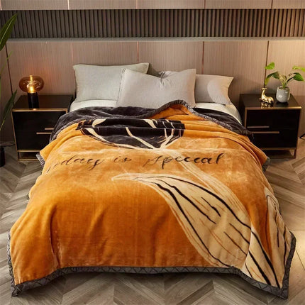 High-end Printed Warm Raschel Blankets for Winter Super Soft Warmth Weighted Blanket High-quality Antistatic Skin Friendly Duvet