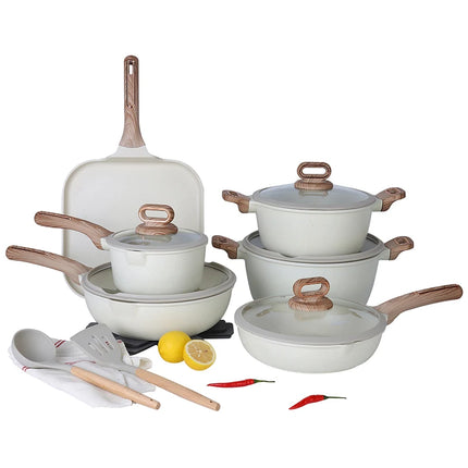 DONNOR 16Pcs Cookware Sets Non Stick Pots and Pans Set Kitchen Cooking Set