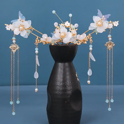 Chinese Hanfu Hair Accessories Set Hair Clip Hairpins Haircomb Bridal Headdress Retro Wedding Hair Accessories Headwear Gift