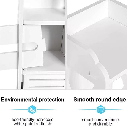 DayPlus Bathroom Floor Cabinet Home Storage Cabinet with Doors and Shelves, Home Furniture Unit, 16 x 15 x 80 cm