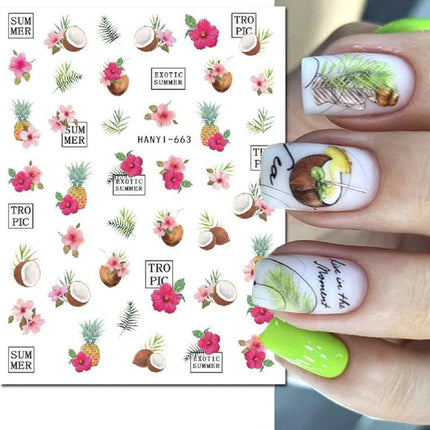 3d Nail Art Decals Elegant White RoyalBlue Roses Flowers