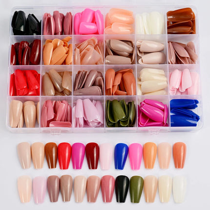 576pcs/Box Colorful Fake Nails Black Red Design
